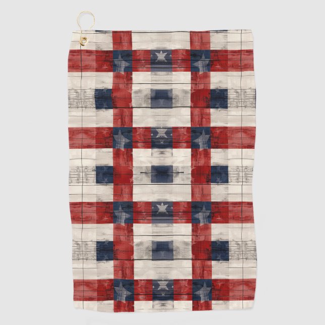 Americana Lattice Golf Towel (Front)