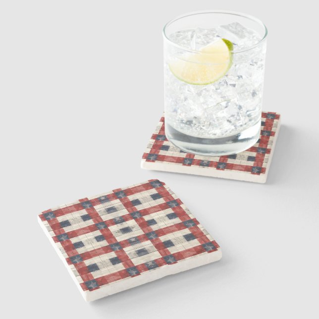 Americana Lattice Stone Coasters (Side)