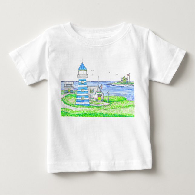 Americana Lighthouse Baby Tshirt (Front)