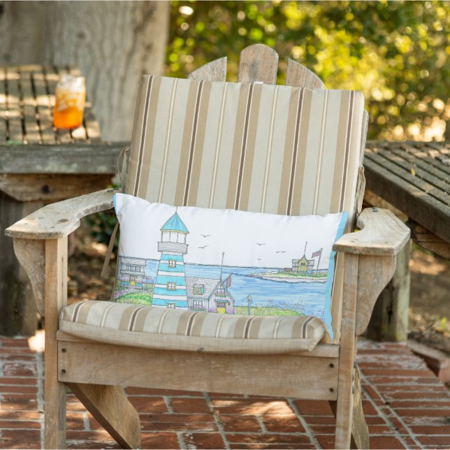 Americana Lighthouse Lumbar Pillow (Chair)