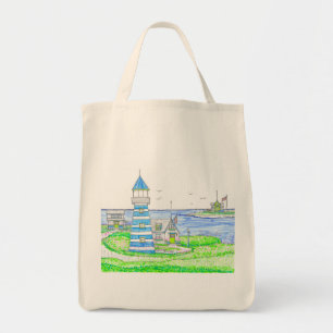 Americana Lighthouse Medium Tote Bag