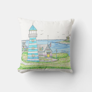 Americana Lighthouse Outdoor Pillow