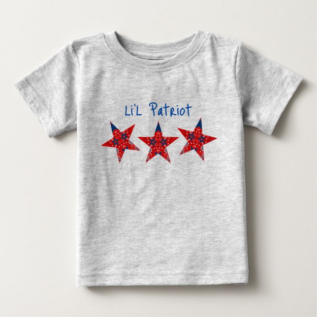Americana Li'l Patriot Bandanna Stars Baby T-shirt (Front)