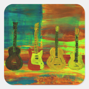 Americana Music Square Sticker