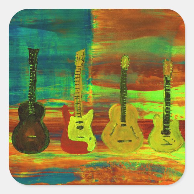 Americana Music Square Sticker (Front)