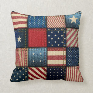 Americana Patchwork Image Cushion