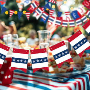 Americana Patriotic Stars & Stripes Celebration  Bunting