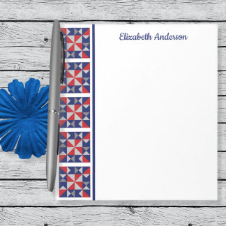 Americana Quilt Block Border Note Pad