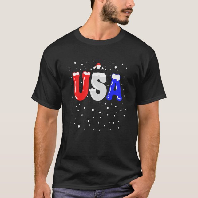 Americana red white and blue USA T-Shirt (Front)