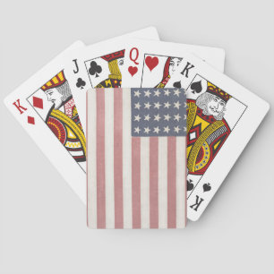 Americana Red White and Blue Vintage Flag Playing Cards