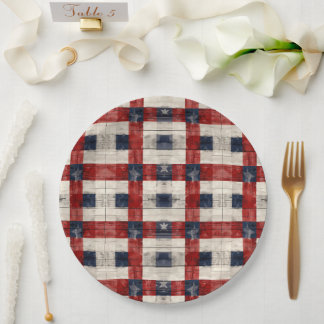 Americana Red White Blue Paper Plates