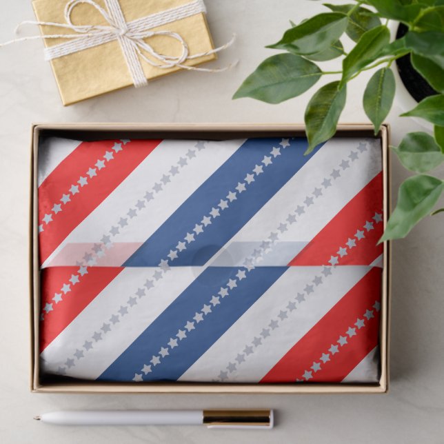 Americana Red White Blue Stars & Stripes Tissue Paper (Gift)