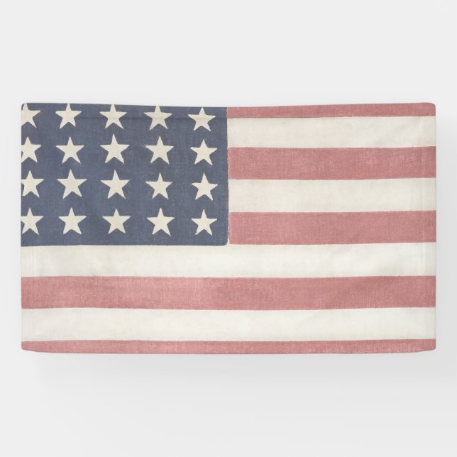 Americana Rustic American Flag Banner (Horizontal)