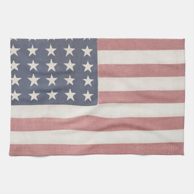 Americana Rustic American Flag Tea Towel (Horizontal)