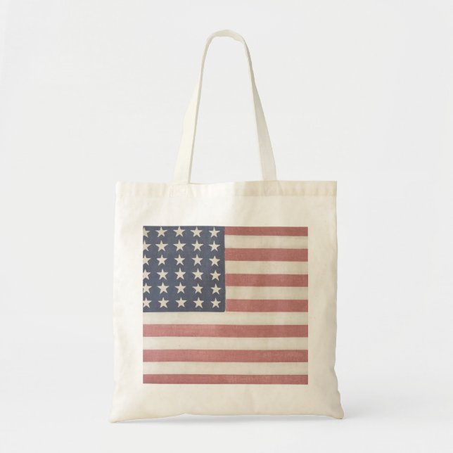 Americana Rustic American Flag Tote Bag (Front)