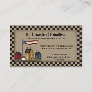 Americana Saltbox Primitive Country Rustic Business Card