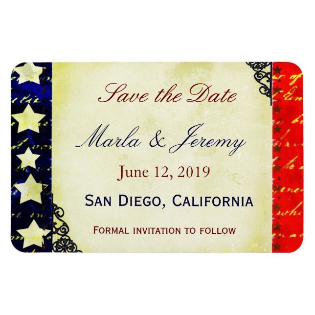 Americana save the date magnet (Horizontal)