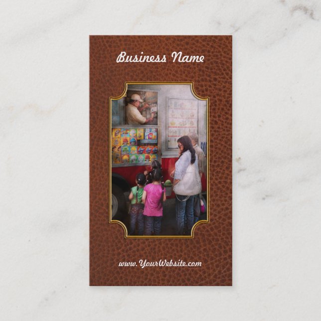 Americana - Serving chocolate ice cream Business Card (Front)