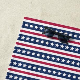 Americana stars and stripes beach towel