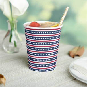Americana stars and stripes paper cups