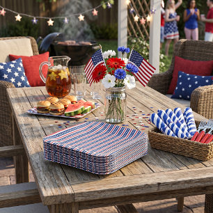 Americana stars and stripes paper plate