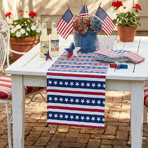 Americana stars and stripes  short table runner