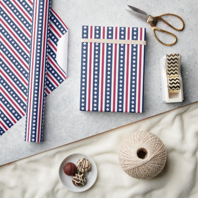 Americana stars and stripes  wrapping paper (Crafts)