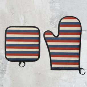 Americana Stripes – Oven Mitt & Pot Holder Set