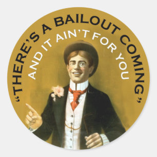Americana There's A Bailout Coming Neil Young Classic Round Sticker