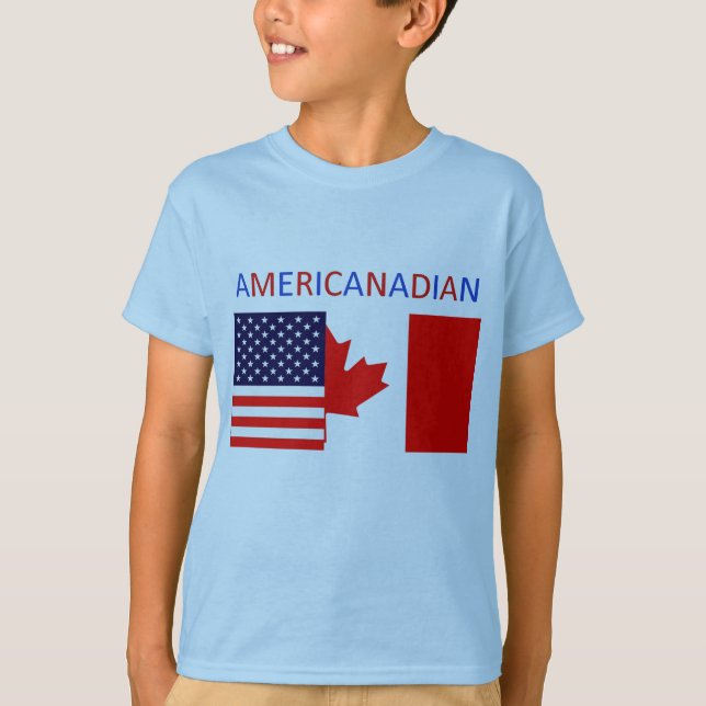 AMERICANADIAN 2 boys'  blue tee (Front)