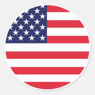 AmericanFlag Stckers by Burton Classic Round Sticker