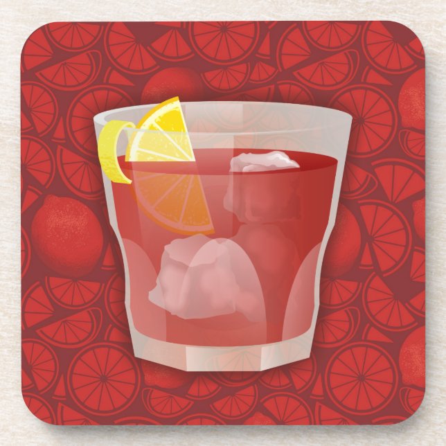 Americano cocktail coaster (Front)