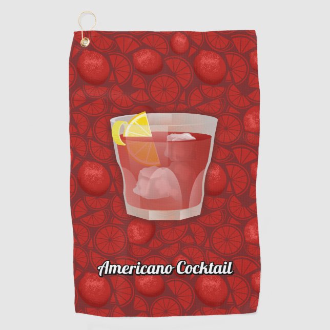 Americano Cocktail Golf Towel (Front)