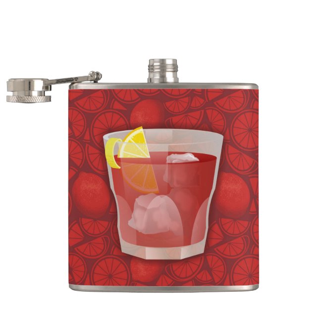 Americano cocktail hip flask (Opened)