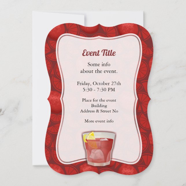 Americano Cocktail Invitation (Back)