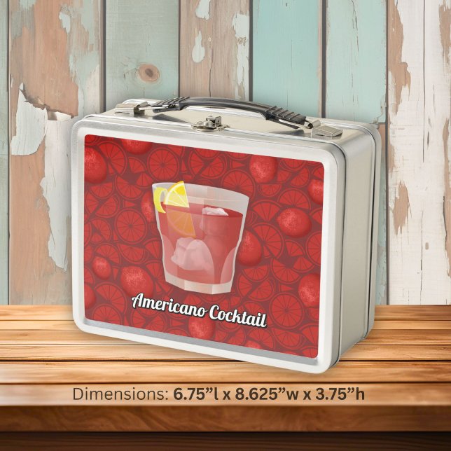 Americano Cocktail Metal Lunch Box (Creator Uploaded)