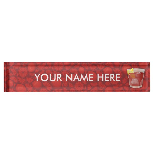 Americano cocktail nameplate (Front)