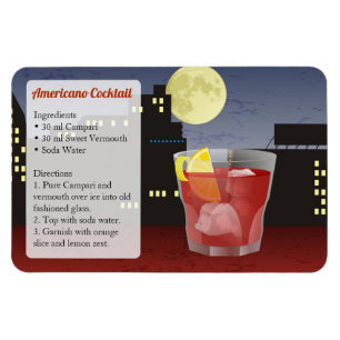 Americano Cocktail Recipe Magnet