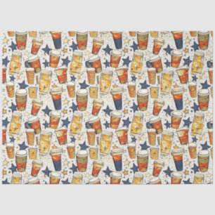 Americano Coffee No 3 ephemera collage pattern Tissue Paper