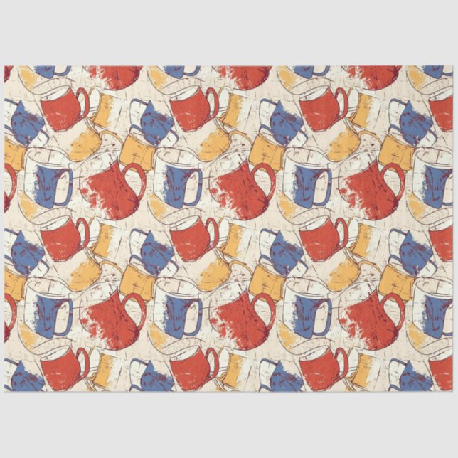 Americano Coffee No 4 ephemera collage pattern Tissue Paper (Front)