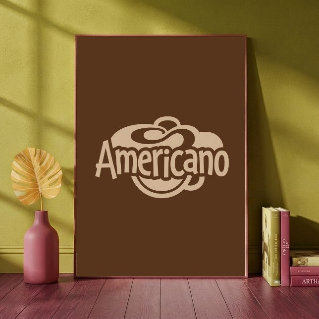Americano Retro Coffee Cup Typographic Art cafe Poster (Creator Uploaded)