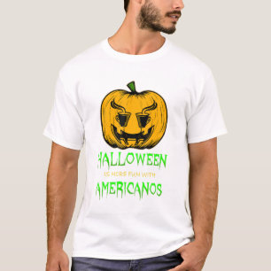 Americanos Coffee Halloween Pumpkin Jack O Lantern T-Shirt