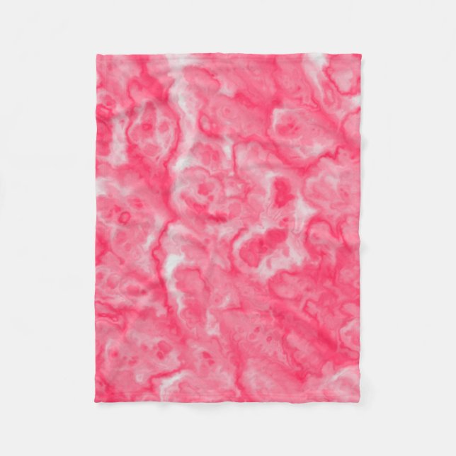 Americanr Rose and White Marble Pattern Fleece Blanket (Front)