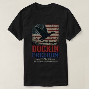 Americans patriot flag: Duckin Freedom Hunting T-Shirt