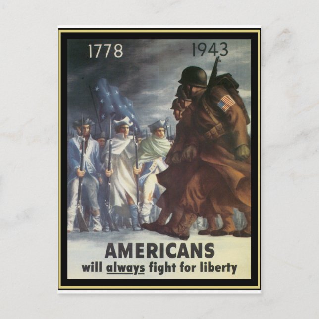 Americans Will Always Fight For Freedom Postcard (Front)