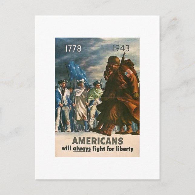 Americans Will Always Fight for Liberty Postcard (Front)
