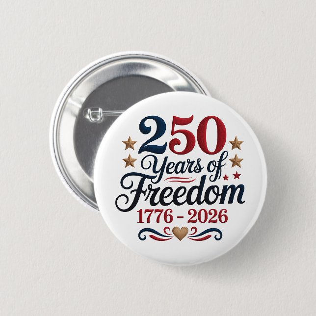 America's 250th Anniversary Americana 6 Cm Round Badge (Front & Back)