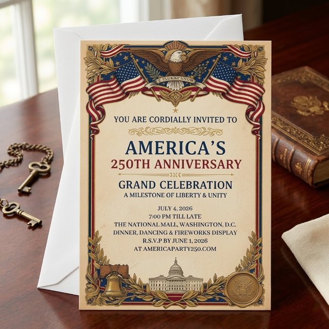 America's 250th Anniversary Celebration Vintage Invitation (Creator Uploaded)