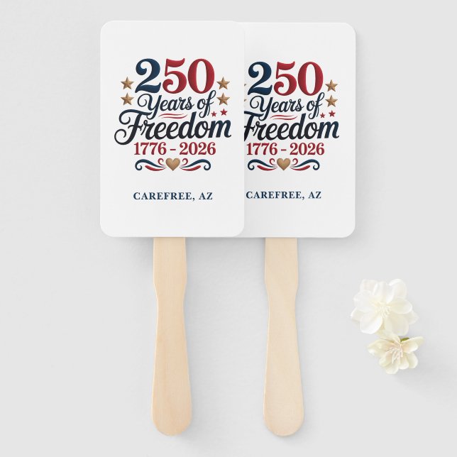 America's 250th Anniversary Party Hand Fan (Front and Back)