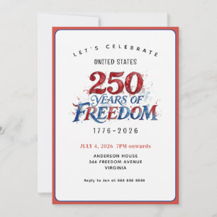Americas 250th Anniversary Party  Invitation